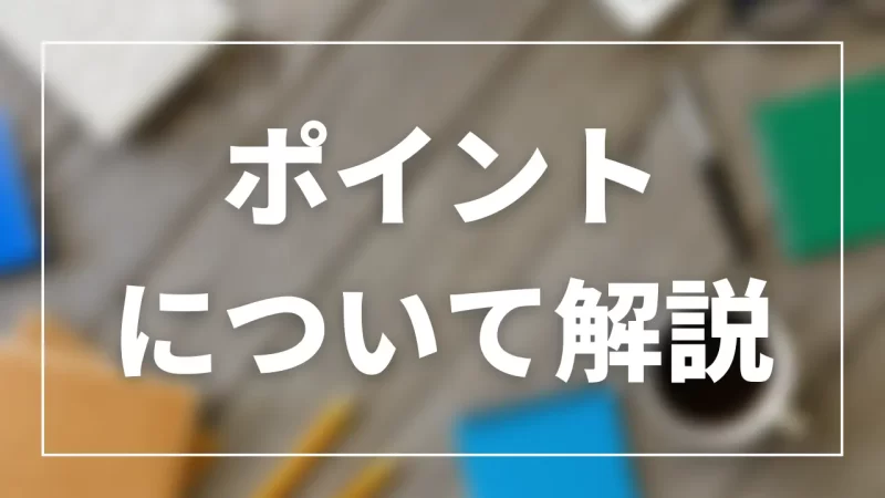 ポイントについて解説